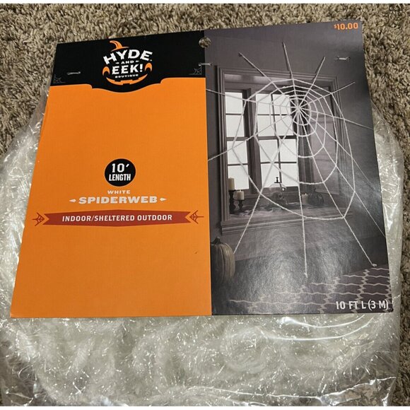 Lot Of 2 Hyde and EEK! Boutique 10' Length White Spiderweb ~ New Halloween - Picture 3 of 3